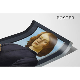 Portrait d'un jeune homme tenant un médaillon - Sandro Botticelli | Reproduction Tableau Décoration murale affiche copie