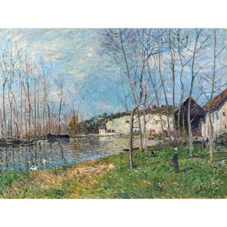 Printemps au Bord du Loing - Alfred Sisley | Reproduction Tableau Décoration murale affiche copie