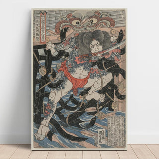 Rori Hakuchō Chōjun de la série Les 108 héros du roman Shui Hu Zhuan - Utagawa Kuniyoshi | Reproduction Tableau Décoration murale affiche copie