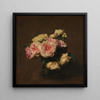 Roses dans un vase de cristal - Henri Fantin-Latour