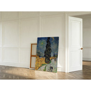Route avec un cyprès et une étoile - Vincent van Gogh | Reproduction Tableau Décoration murale affiche copie