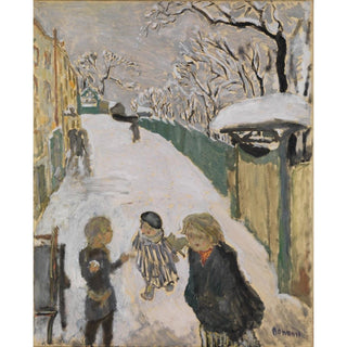 Rue enneigée avec des enfants jouant - Pierre Bonnard | Reproduction Tableau Décoration murale affiche copie