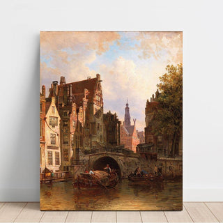 Scène à Amsterdam d'Elias Pieter van Bommel | Reproduction Tableau Décoration murale affiche copie