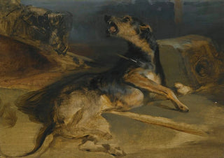 Sir Edwin Henry Landseer - Study Of A Wounded Hound From Walter Scotts The Talisman.webp