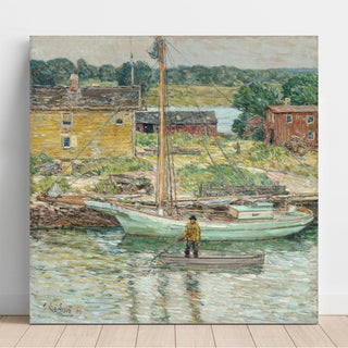 Sloop à huîtres, Cos Cob - Childe Hassam | Reproduction Tableau Décoration murale affiche copie