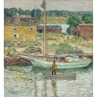 Sloop à huîtres, Cos Cob - Childe Hassam | Reproduction Tableau Décoration murale affiche copie