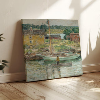 Sloop à huîtres, Cos Cob - Childe Hassam | Reproduction Tableau Décoration murale affiche copie