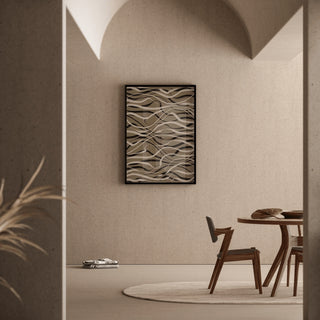 Tableau Bohème - Ondulations Beige et Noire | Reproduction Tableau Décoration murale affiche copie