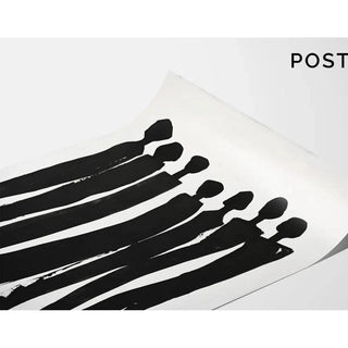 Tableau Décoratif – Silhouettes Unies | Affiche Abstraite Minimaliste Noir et Blanc | Poster Élégant de Groupe Humain Stylisé