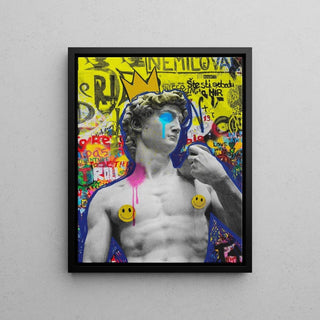 Tableau Street Art – David Punk Pop | Affiche Graffiti Colorée Style Urbain | Poster Moderne Déco Pop Culture et Détournement Classique