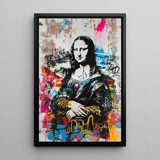 Tableau Street Art – La Joconde Urbaine | Poster Graffiti Pop et Coloré de Mona Lisa | Affiche Street Art Moderne pour Déco Murale