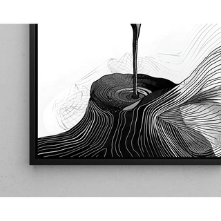 Tableau décoratif design – Fusion Organique | Affiche Abstraite Noire et Blanche Élégante | Poster Graphique Contemporain Style Minimaliste Naturel