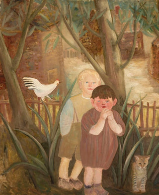 Tadeusz Makowski - Two children with a cat.webp