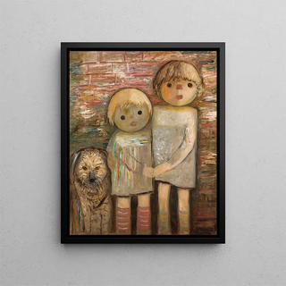 Tadeusz Makowski - Two children with a dog.webp