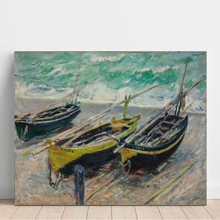 Trois bateaux de pêche - Claude Monet | Reproduction Tableau Décoration murale affiche copie