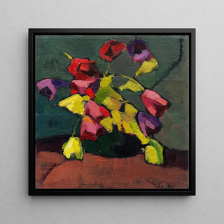 Tulipes dans un vase vert - Hermann Stenner