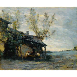 Un café à Vaugirard de Jean-Baptiste Camille Corot | Reproduction Tableau Décoration murale affiche copie