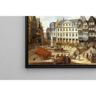 Un marché sur le Römerberg à Francfort - Christian Georg Schütz | Reproduction Tableau Décoration murale affiche copie