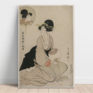 Une femme attirante ressemblant à l'acteur Iwai Hanshiro - Kitagawa Utamaro | Reproduction Tableau Décoration murale affiche copie