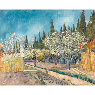 Verger bordé de cyprès - Vincent Van Gogh | Reproduction Tableau Décoration murale affiche copie