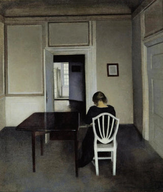 Vilhelm Hammershi - Interior With Ida in A White Chair.webp
