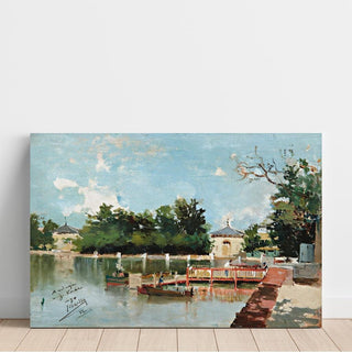 Vue du débarcadère dans les jardins du Retiro, Madrid - Joaquín Sorolla | Reproduction Tableau Décoration murale affiche copie