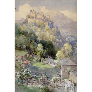 Vue sur la forteresse de Hohensalzburg - Edward Theodore Compton | Reproduction Tableau Décoration murale affiche copie