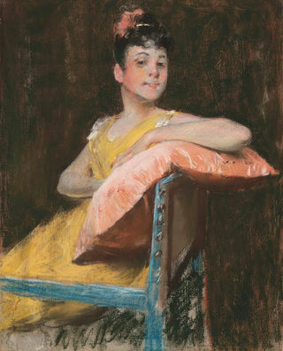 William Merritt Chase - A Girl in Yellow The Yellow Gown.webp