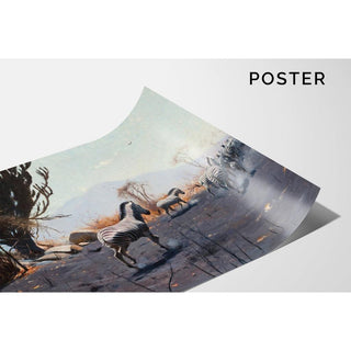 Zèbres - Wilhelm Kuhnert | Reproduction Tableau Décoration murale affiche copie