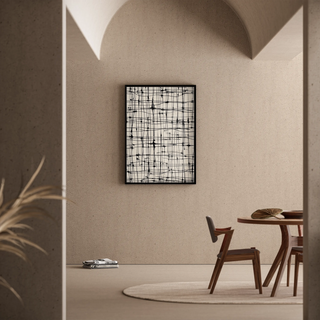 Tableau décoratif design noir et blanc - Lignes Éthérées