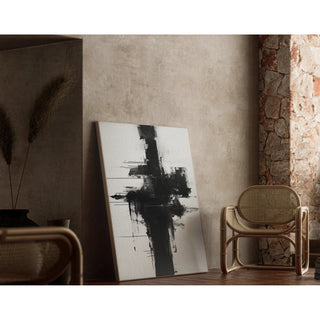 Tableau décoratif abstrait noir et blanc - Impulsion Abstraite