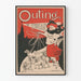Vintage poster Outing for February met vrouw en honden