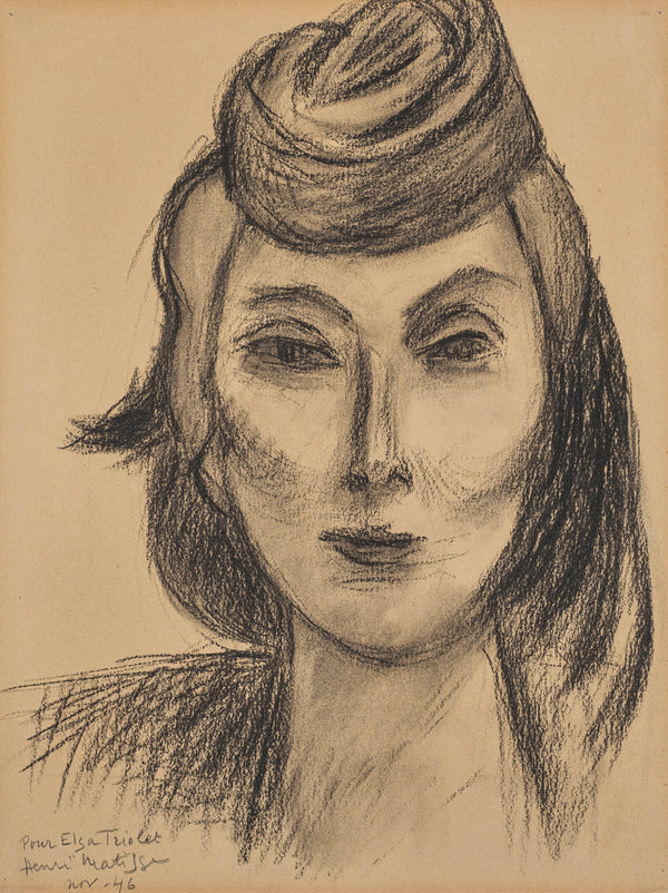Portrait d’Elsa Triolet, 1946 – dessin d’Henri Matisse