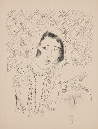 Figure devant tapa africain, 1929 – dessin d’Henri Matisse