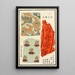 Chinese houtsneden pl87 - A F Stoddard Company — ingelijst kunstwerk aan de muur