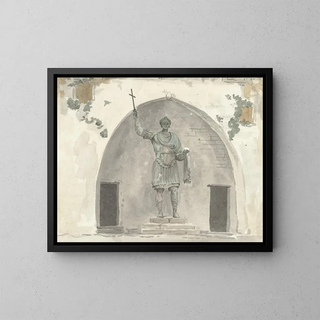 AbrahamLouisRodolphe Ducros - Bronzen beeld van keizer op het marktplein van Barletta.webp