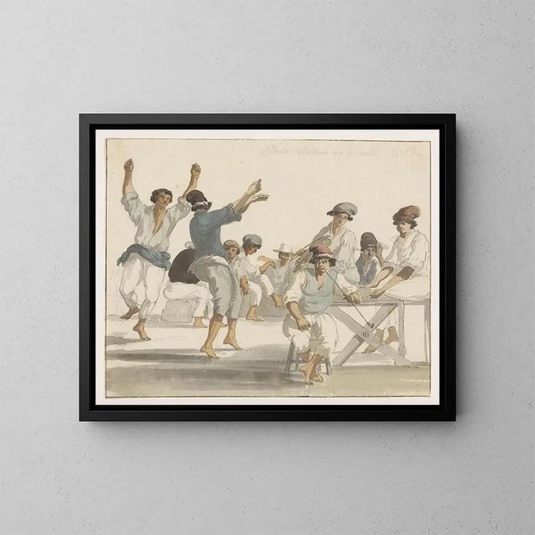 Maltese dansende zeevaarders - Abraham Louis Rodolphe Ducros — ingelijst kunstwerk aan de muur