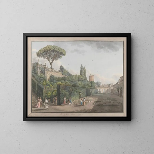 Tuin van het Paleis Colonna - Abraham Louis Rodolphe Ducros — ingelijst kunstwerk aan de muur