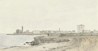 AbrahamLouisRodolphe Ducros - Gezicht op Trani gelegen aan de kust.webp