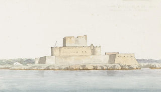 AbrahamLouisRodolphe Ducros - Gezicht op kasteel van San Mauro la Bruca vanaf zee bij aankomst.webp