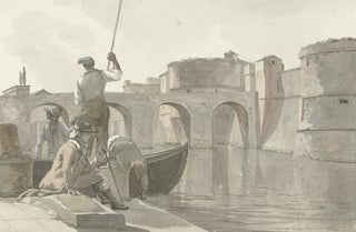 AbrahamLouisRodolphe Ducros - Nieuwe vestingsgracht van de vestingwerken in Tarente.webp
