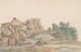 Resten van de Tempel van Zeus Olympisch in Agrigento - Abraham Louis Rodolphe Ducros — weergave van het kunstwerk