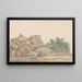 Resten van de Tempel van Zeus Olympisch in Agrigento - Abraham Louis Rodolphe Ducros — ingelijst kunstwerk aan de muur