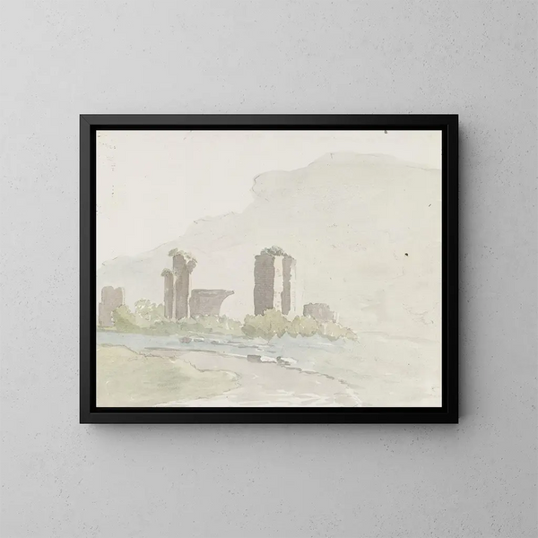 Runes aan de voet van de berg tussen Itri en Gaeta - Abraham Louis Rodolphe Ducros — ingelijst kunstwerk aan de muur
