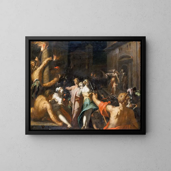 Judith met het hoofd van Holofernes - Abraham Bloemaert — ingelijst kunstwerk aan de muur