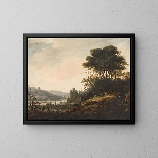 Landschap - Abraham Bloemaert — ingelijst kunstwerk aan de muur
