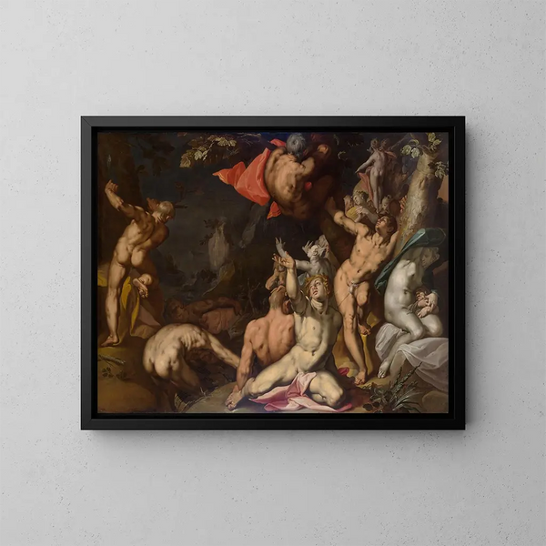 De Zondvloed - Abraham Bloemaert — ingelijst kunstwerk aan de muur