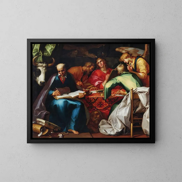 De vier evangelisten - Abraham Bloemaert — ingelijst kunstwerk aan de muur