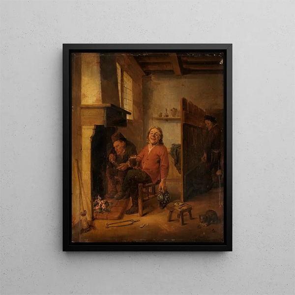 Abraham Diepraam - Zwei zechende Bauern am Kamin.webp
