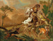 van honden die een beer aanvallen - Abraham Hondius — weergave van het kunstwerk